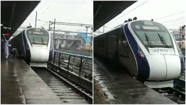 Viral Video: വന്ദേഭാരതിൽ ചാടിക്കയറാൻ ശ്രമം;ഡോറിൽ തട്ടി താഴേക്ക്; ടിക്കറ്റ് ചെക്കർ രക്ഷപ്പെട്ടത് താലനാരിഴയ്ക്ക്