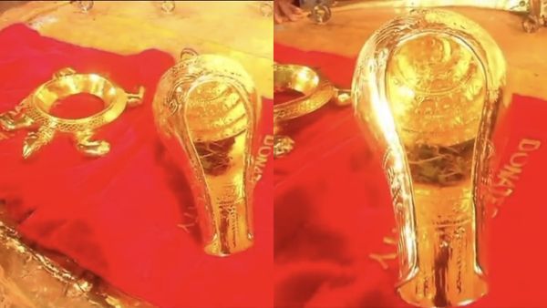 സ്വര്‍ണ ശംഖും ആമയും, രണ്ട് കിലോ തൂക്കം; തിരുപ്പതിയില്‍ സമര്‍പ്പിച്ച് നാരായണ മൂര്‍ത്തിയും ഭാര്യയും