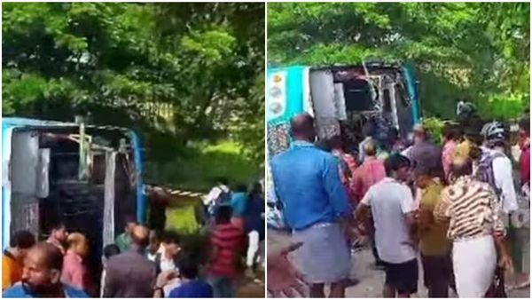 തൃശൂരില്‍ ബസ് മറിഞ്ഞ് അപകടം; നിരവധിപേര്‍ക്ക് പരിക്ക്; യാത്രക്കാരില്‍ ഭൂരിഭാഗവും വിദ്യാര്‍ത്ഥികള്‍