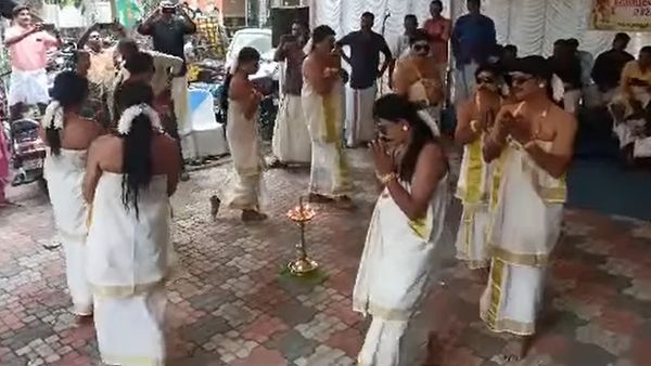 ഓണം 2023: അത് സ്ത്രീകളല്ല, സ്ത്രീവേഷത്തില്‍ പുരുഷ പൊലീസുകാരുടെ തിരുവാതിര; വൈറല്‍
