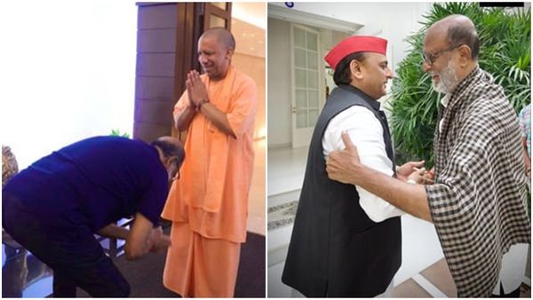 യോഗിയുടെ കാല്‍തൊട്ട്, അഖിലേഷിനെ ആലിംഗനം ചെയ്ത്... നടന്‍ രജനികാന്ത് അയോധ്യ ക്ഷേത്രത്തില്‍