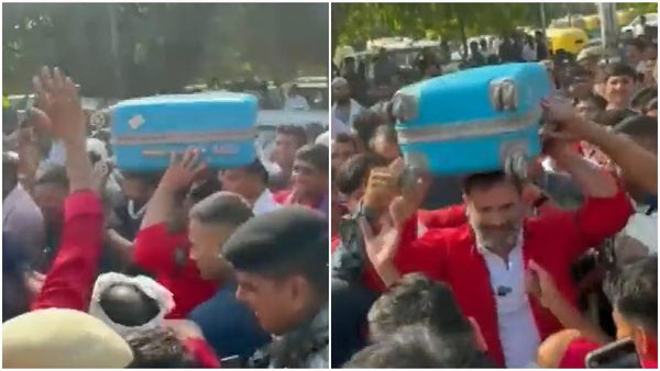 ചുവന്ന ഷർ‌ട്ടും തലയിൽ ചുമടും; റെയിൽവേ സ്റ്റേഷനിൽ 'കൂലി'യായി രാഹുൽ ​ഗാന്ധി; വീഡിയോ വൈറൽ