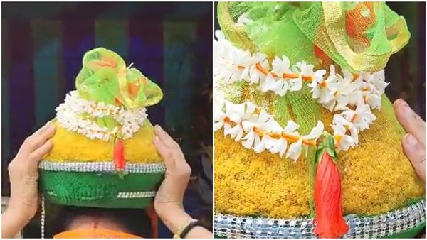 അഞ്ച്  കിലോ തൂക്കമുള്ള  ലഡു ലേലത്തിൽ പോയത് 1.26 കോടി രൂപയ്ക്ക്; ചിത്രങ്ങൾ വൈറൽ