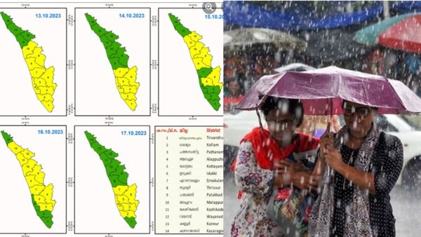 മഴ കനക്കുമെന്ന് കേന്ദ്ര കാലാവസ്ഥാ വകുപ്പ്, ഇന്ന് 10 ജില്ലകളിൽ യെല്ലോ അലേർട്ട്