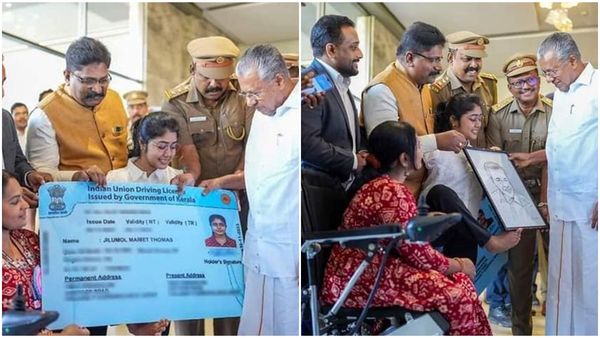 ഇരുകൈകളുമില്ല, പക്ഷേ  മുട്ടുമടക്കിയില്ല; ജിലുമോൾക്ക് സ്വപ്ന സാഫല്യം; ലൈസൻസ് കൈമാറി മുഖ്യമന്ത്രി 