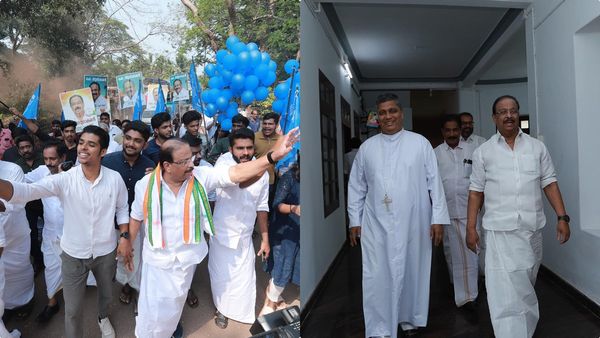 യുഡിഎഫ് സ്ഥാനാര്‍ത്ഥി കെ സുധാകരന്‍ പാംപ്ലാനി പിതാവുമായി കൂടിക്കാഴ്ച നടത്തി