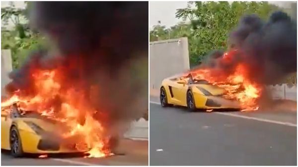 കടം വാങ്ങിയ പണവുമായി ബന്ധപ്പെട്ട് തർക്കം; ഒരുകോടിയുടെ ലംബോർ​ഗിനി നടുറോഡിലിട്ട് കത്തിച്ചു
