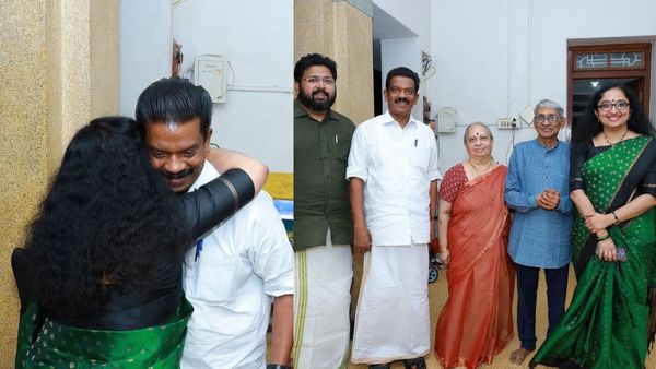 'ചുരുക്കം ചിലരോട് മാത്രം തോന്നുന്ന ആദരവ്'; കെ രാധാകൃഷ്‌ണനെ ആശ്ലേഷിച്ച് ദിവ്യ എസ് അയ്യർ, ചിത്രം വൈറൽ