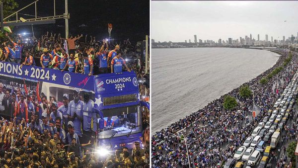 മുംബൈ നീലസാഗരം... ലോക ചാമ്പ്യന്‍മാര്‍ക്ക് ഗംഭീര വരവേല്‍പ്പ്, ആര്‍ത്തുവിളിച്ച് വാംഖഡെ