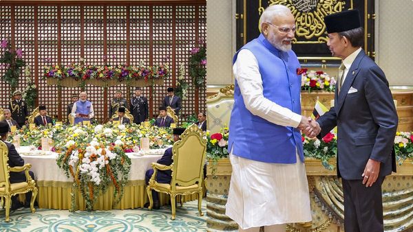 ബ്രൂണൈ സുല്‍ത്താനുമായി മോദിയുടെ ഊഷ്മള കൂടിക്കാഴ്ച്ച, കൂടുതല്‍ സഹകരണം; മടങ്ങുന്നതിന് മുമ്പ് വിരുന്ന്