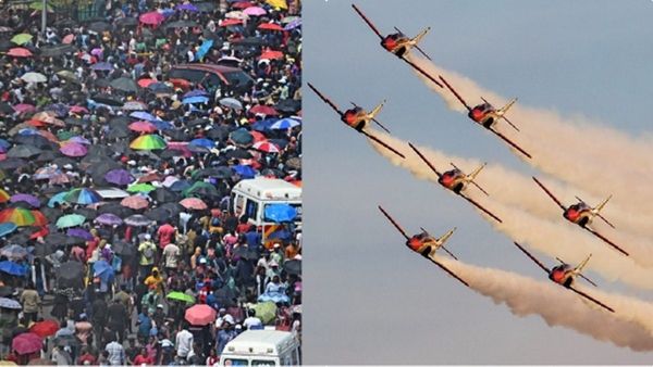 വ്യോമസേനയുടെ എയര്‍ഷോയ്ക്കിടെ തിക്കും തിരക്കും, 5 പേര്‍ നിര്‍ജലീകരണത്തെ തുടര്‍ന്ന് മരിച്ചു