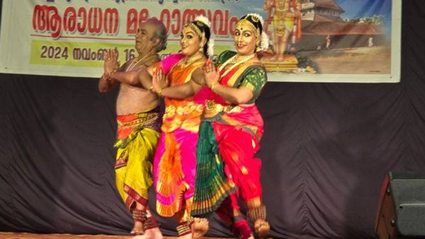 മകള്‍ക്കും കൊച്ചുമകള്‍ക്കുമൊപ്പം വേദിയില്‍ നിറഞ്ഞാടി നൃത്താചാര്യന്‍ എന്‍വി കൃഷ്ണന്‍ മാസ്റ്റര്‍