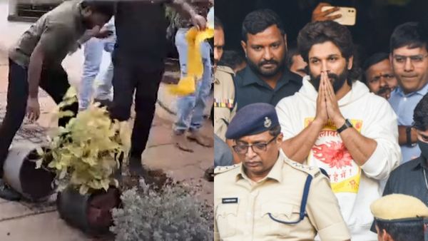 അല്ലു അർജുന്റെ വീടിന് നേരെ ആക്രമണം; തക്കാളിയും കല്ലുകളും വലിച്ചെറിഞ്ഞ് മുദ്രാവാക്യം മുഴക്കി പ്രതിഷേധക്കാർ