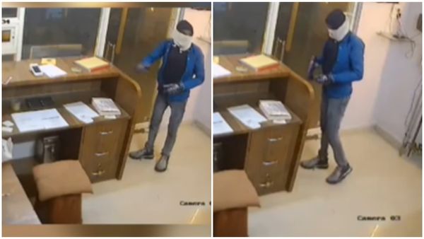 ലക്ഷങ്ങൾ അടിച്ചുമാറ്റും മുൻപ് ദൈവങ്ങളെ കുമ്പിട്ട് തൊഴുത് കള്ളൻ; പെട്രോൾ പമ്പിലെ മോഷണം വൈറൽ