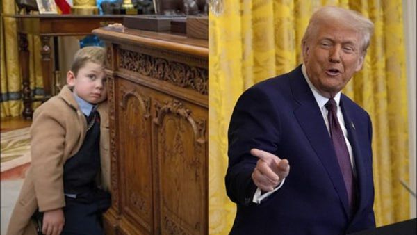 'ഇങ്ങനെയുണ്ടോ വൃത്തി'; മസ്‌കിന്റെ മകന്‍ മൂക്കില്‍ വിരലിട്ട് മേശയില്‍ തുടച്ചു; ഡെസ്‌ക് മാറ്റിസ്ഥാപിച്ച് ട്രംപ്