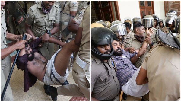 പോലീസ് പ്രതിരോധം ഭേദിച്ച് എസ്എഫ്‌ഐ; സംഘര്‍ഷം, പ്രവര്‍ത്തകര്‍ക്ക് പിന്തുണ നല്‍കി എംവി ഗോവിന്ദന്‍