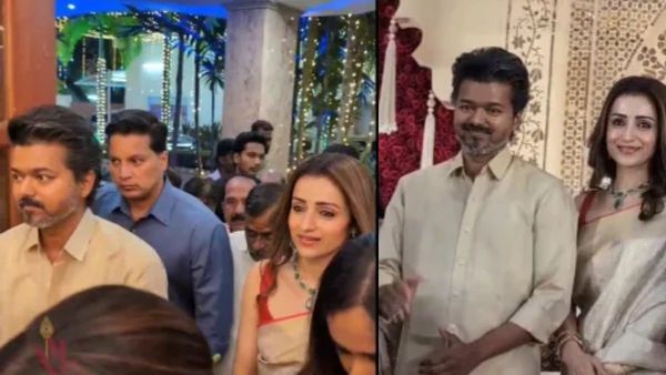 വിജയ്-തൃഷ ഒരുമിച്ച് വിവാഹ ചടങ്ങില്‍; സംഗീതയുടെ ഡിവോഴ്‌സ് ഹര്‍ജിക്കിടെ വീഡിയോ വൈറല്‍