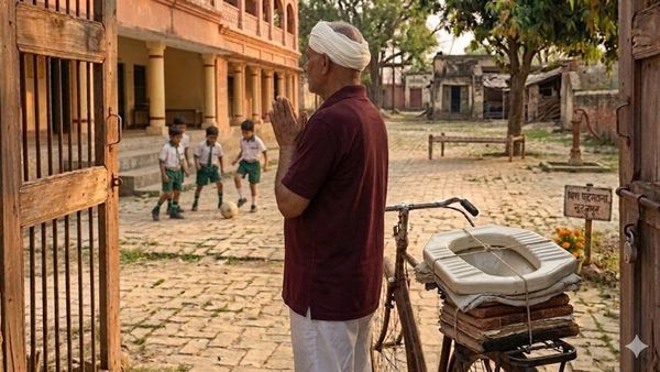 ടോയ്ലറ്റ് ഇല്ല, 67 വർഷങ്ങളായി പെൺകുട്ടികൾക്ക് പ്രവേശനമില്ലാതെ യുപിയിലെ സ്കൂൾ, ടോയ്ലറ്റ് സീറ്റുമായി ഒരച്ഛൻ!