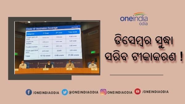 କରୋନା ଟିକା ସୂଚୀରେ କୌଣସି ପରିବର୍ତ୍ତନ ହେବ ନାହିଁ, ଡିସେମ୍ବର ସୁଦ୍ଧା ଶେଷ ହେବ ଟୀକାକରଣ : ସ୍ୱାସ୍ଥ୍ୟ ମନ୍ତ୍ରଣାଳୟ