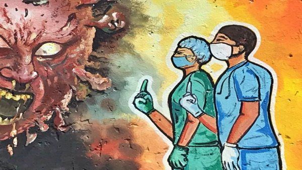 ହଟିବ ନୟାପଲ୍ଲୀ ରାସ୍ତାକଡ କାନ୍ଥରେ ଅଙ୍କା ଯାଇଥିବା ଏହି କରୋନା ସଚେତନତା ଚିତ୍ର