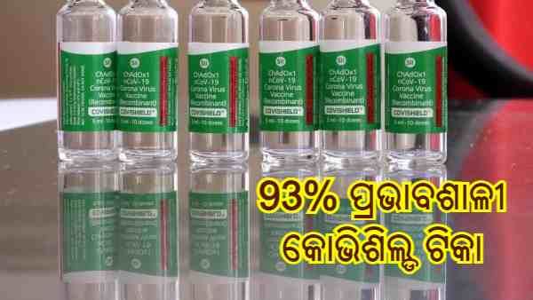 କରୋନା ଉପରେ 93% ପ୍ରଭାବଶାଳୀ କୋଭିଶିଲ୍ଡ ଟିକା, 98 ପ୍ରତିଶତ ହ୍ରାସ କରିଥାଏ ମୃତ୍ୟୁ ଆଶଙ୍କା