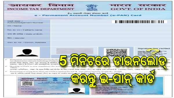 ଆପଣଙ୍କ ପାନ୍ କାର୍ଡ ହଜିଯାଇଛି କି ? ଜାଣନ୍ତୁ 5 ମିନିଟରେ କିପରି ଡାଉନଲୋଡ୍ କରିବେ ଇ-ପାନ୍ କାର୍ଡ