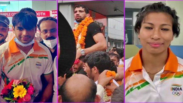 ଟୋକିଓ ତ୍ରିରଙ୍ଗା ଉଡାଇ ସ୍ବଦେଶ ଫେରିଲା ଟିମ ଇଣ୍ଡିଆ, ବ୍ୟାଣ୍ଡ-ବାଜା ସହ ସ୍ୱାଗତ