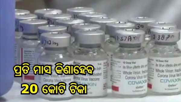 ବ୍ୟାପକ ହେବ କରୋନା ବିରୋଧରେ ଲଢେଇ, ପ୍ରତି ମାସରେ 20 କୋଟି ଟିକା କିଣିବାକୁ ଯୋଜନା କରୁଛନ୍ତି ସରକାର
