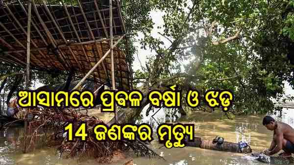 ପ୍ରବଳ ବର୍ଷା ଓ ଝଡ଼ ଯୋଗୁଁ ଆସାମରେ 14 ଜଣଙ୍କର ମୃତ୍ୟୁ, 2 ଦିନରେ 12000 ଘର ନଷ୍ଟ