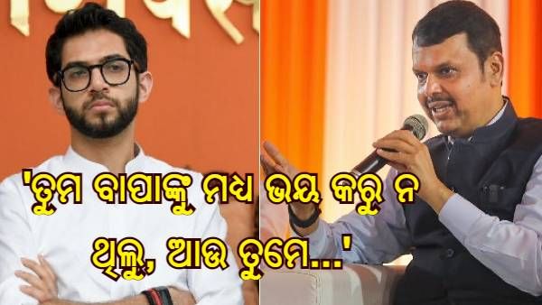 'ଆମେ ତୁମ ବାପାଙ୍କୁ ମଧ୍ୟ ଭୟ କରୁ ନ ଥିଲୁ, ତାଙ୍କ ନାକ ତଳେ ସରକାର ଗଠନ କରିଥିଲୁ', ଆଦିତ୍ୟ ଠାକରେଙ୍କୁ ଫଡନାଭିସଙ୍କ ଜବାବ