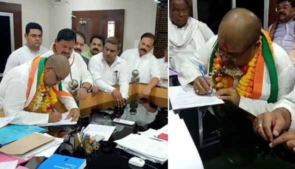 ଝାରସୁଗୁଡ଼ା ଉପନିର୍ବାଚନ:କଂଗ୍ରେସ ପ୍ରାର୍ଥୀ ତରୁଣ ପାଣ୍ତେ ଦାଖଲ କଲେ ପାର୍ଥୀପତ୍ର