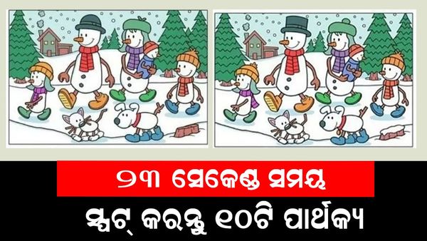 ପାର୍ଥକ୍ୟକୁ ସ୍ପଟ୍ କରନ୍ତୁ:୨୩ ସେକେଣ୍ଡରେ ୧୦ଟି ପାର୍ଥକ୍ୟ ଚିହ୍ନନ୍ତୁ