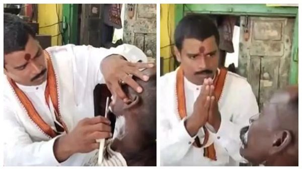 ଦାଢ଼ି କାଟି ଭୋଟ ମାଗିଲେ ପ୍ରାର୍ଥୀ