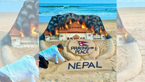 ନେପାଳରେ ହିଂସା: ବାଲୁକା କଳାରେ ଶାନ୍ତି ପାଇଁ ପ୍ରାର୍ଥନା କଲେ ସୁଦର୍ଶନ