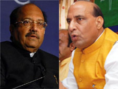 கல்யாண வீட்டில் சந்தித்த அமர்சிங் -ராஜ்நாத் சிங்