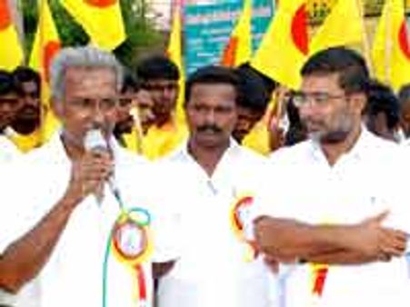 திமுக-காங்கிரஸ் கூட்டணியை கருவறுப்போம்- தமிழர் களம் அரிமாவளவன் சபதம்