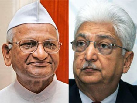 உலக சிந்தனையாளர்கள் பட்டியலில் அன்னா ஹசாரே, ஆசிம்பிரேம்ஜி பெயர்கள்