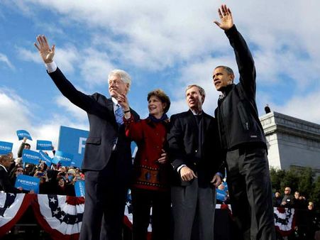 ஒபாமா- க்ளிண்டன் இணைந்து பிரச்சாரம் - வரலாறு காணாத கூட்டம்!