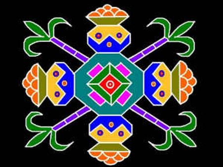 ஸ்டிக்கர் கோலமும், குக்கர் பொங்கலும்