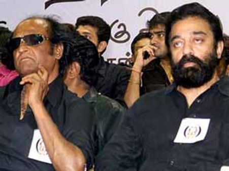 ஈழத் தமிழருக்காக நடிகர் சங்கம் உண்ணாவிரதம் - ரஜினி, கமல் பங்கேற்றனர்!