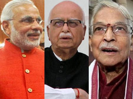 டெல்லியில் நரேந்திர மோடி: வாஜ்பாய், அத்வானி, ஜோஷியுடன் சந்திப்பு!