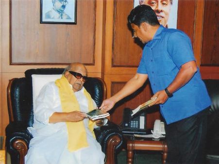 சேது சமுத்திரம் குறித்த புத்தகம்... கேப்டன் ஆபிதீனுக்கு கருணாநிதி பாராட்டு