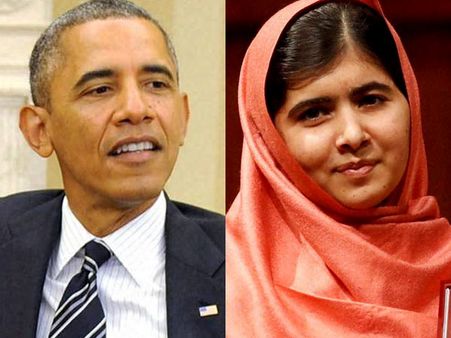 பெண் கல்விக்காகப் போராடி வரும் மலாலாவுக்கு ஒபாமா நேரில் வாழ்த்து