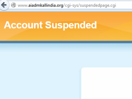 முடக்கப்பட்ட அ.தி.மு.க. இணையதளம்! இன்னமும் மீட்கப்படவில்லை!