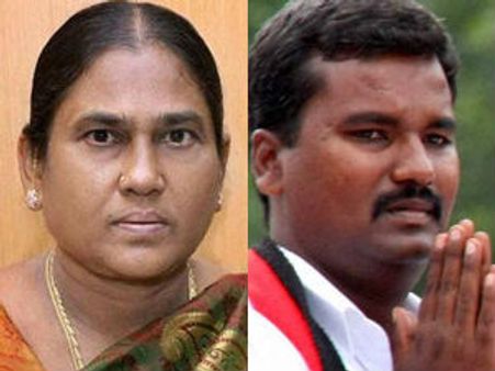 அமோக வெற்றி பெறுவேன்- அதிமுக சரோஜா; 25,000 வாக்கு வித்தியாசத்தில் வெல்வேன்- திமுக மாறன்