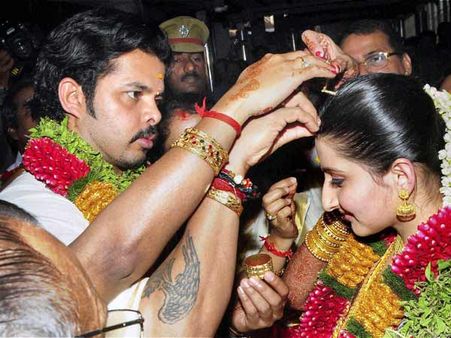 இனிதாக நடந்து முடிந்தது ஸ்ரீசாந்த்-புவனேஸ்வரி திருமணம்...