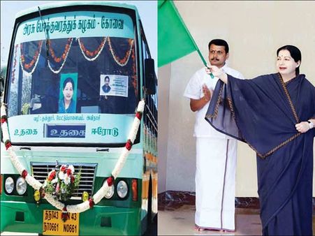 தமிழகம் முழுவதும் 414 புதிய பஸ்கள்...தொடங்கி வைத்தார் ஜெயலலிதா