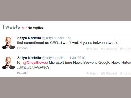 4 ஆண்டுகள் கழித்து ட்வீட் செய்த நாதெல்லா: என்ன எழுதி இருக்கிறார் தெரியுமா?