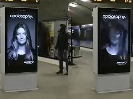 ரயிலின் வேகத்திற்கு பறந்த போஸ்டரில் இருந்த பெண்ணின் கூந்தல்... அதிர்ந்து போன ஸ்வீடன் மக்கள்