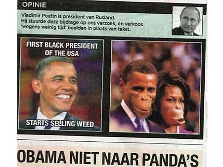 ஒபாமாவை குரங்காகச் சித்தரித்த பெல்ஜியம் கார்ட்டூன்... வாசகர்கள் கண்டனத்தால் பரபரப்பு